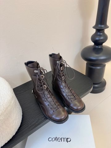 GIÀY BOOTS NỮ COTEM DÂY BUỘC  – TÔNG ĐEN HARD-EDGE
