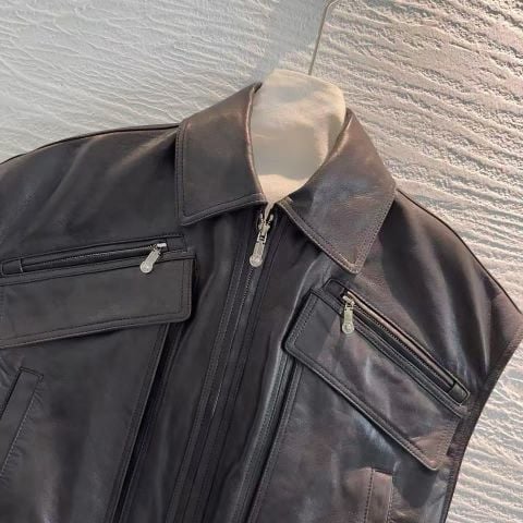 ÁO GILE DA NỮ VERSACE PHOM BLOUSON VINTAGE – DA CỪU NON NHẬP KHẨU, KẾT CẤU TÚI ĐA LỚP