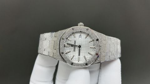 ĐỒNG HỒ NỮ AP ROYAL OAK 33MM NẠM ĐÁ BEZEL MẶT GRANDE TAPISSERIE