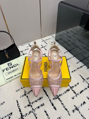 GIÀY CAO GÓT NỮ F D COLIBRÌ SLINGBACK MŨI NHỌN PHỐI LƯỚI XUYÊN THẤU