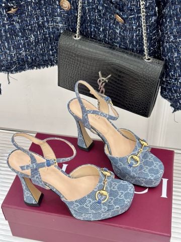 SANDAL CAO GÓT NỮ G C HORSEBIT JACQUARD GÓT 10CM – ĐẾ PLATFORM 2CM