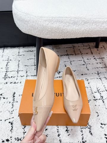 GIÀY BỆT NỮ L V DÁNG BALLERINA MŨI NHỌN PHỐI DA BÓNG THANH LỊCH