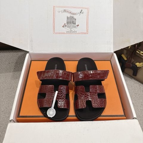 DÉP SANDAL NAM NỮ H M CHYPRE – TECHNO-SANDAL, DA DẬP VÂN CÁ SẤU PHỐI KÉP, ĐẾ TPU CHỐNG TRƯỢT