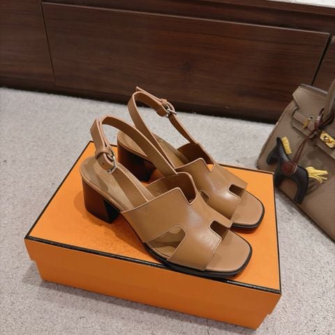 SANDAL CAO GÓT NỮ H M HELIA 60 – PHIÊN BẢN H CUT-OUT, DA BÊ NAPPA, GÓT KHỐI 6CM
