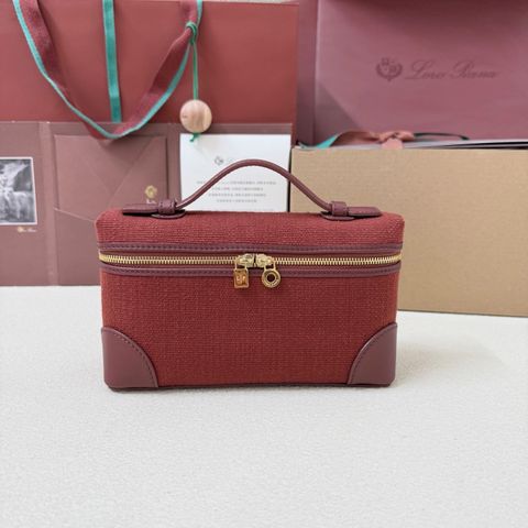 TÚI XÁCH NỮ LOR* EXTRA POCKET L19 ĐỎ VẢI DỆT DA BÒ CAO CẤP NHỎ GỌN SANG TRỌNG