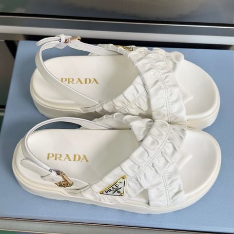 SANDAL NỮ PRD DA NAPPA NHÚN PHỒNG TRIANGLE LOGO ĐẾ PLATFORM 5.5CM
