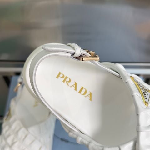 SANDAL NỮ PRD DA NAPPA NHÚN PHỒNG TRIANGLE LOGO ĐẾ PLATFORM 5.5CM