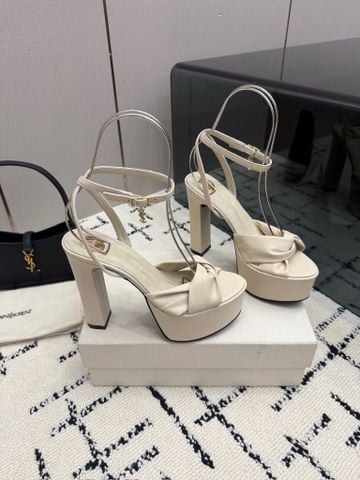 SANDAL CAO GÓT NỮ YSL PLATFORM QUAI XOẮN GÓT TRỤ