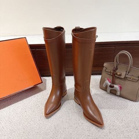 BỐT CAO CỔ NỮ H M LIZY – POINTED-TOE RIDING BOOT, DA BÊ CAO CẤP, ĐẾ DA