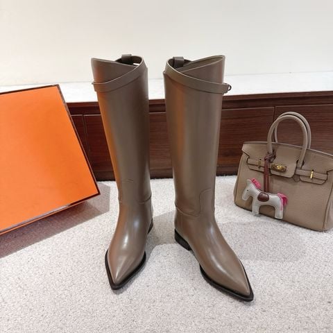 BỐT CAO CỔ NỮ H M LIZY – POINTED-TOE RIDING BOOT, DA BÊ CAO CẤP, ĐẾ DA