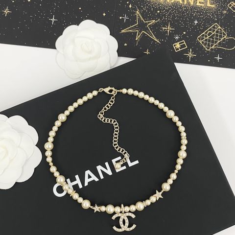 DÂY CHUYỀN NỮ CN NGỌC TRAI PHỐI SAO ĐÍNH ĐÁ LOGO CC NỔI BẬT