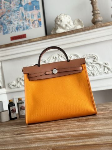 Túi xách nữ Herme*s Herbag 31cm canvas phối da