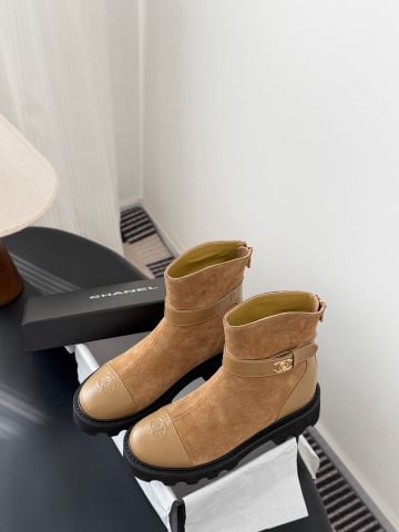 BOOT NỮ CHA* DA NÂU DÒNG 25B ĐẾ RĂNG CƯA CÁ TÍNH