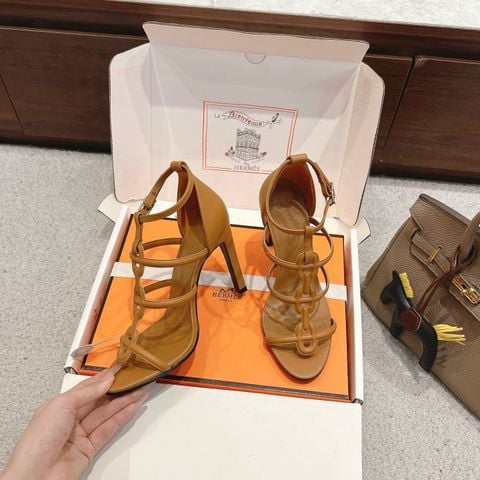 SANDAL CAO GÓT NỮ H M MAGIC 70/105 – DA BÊ SWIFT PHỐI SUEDE, QUAI CAGE MẮT XÍCH