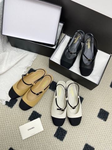 SANDAL SLINGBACK NỮ CN MŨI VUÔNG PHỐI MẢNG TINH GỌN, DÁNG THANH LỊCH