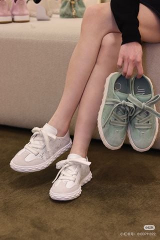 GIÀY SNEAKER NỮ JC DIAMOND LIGHT FLEX ĐẾ KIM CƯƠNG DA LỘN PHỐI GÓT GẬP LINH HOẠT
