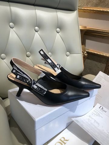 GIÀY CAO GÓT NỮ D J’ADIO SLINGBACK MŨI NHỌN – RIBBON THÊU & GÓT COMMA 6,5CM