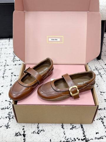 GIÀY MARY JANE NỮ MM PHOM RETRO DA BÓNG MỜ QUAI KHÓA KIM LOẠI VẺ ĐẸP TIỂU THƯ CỔ ĐIỂN