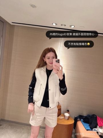 ÁO GILE NỮ H M – CỔ ĐỨNG DỆT GÂN, DOUBLE-FACE CASHMERE 100%, PHOM STRUCTURED