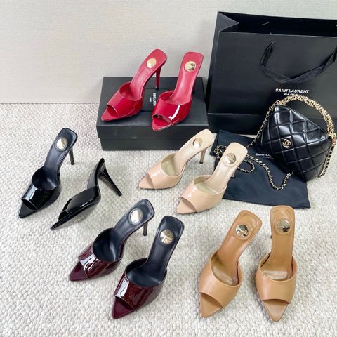 SANDAL CAO GÓT NỮ YSL* MŨI NHỌN FORM TÔN DÁNG GÓT 10CM