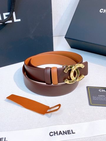 THẮT LƯNG NỮ C H 30MM REVERSIBLE SMOOTH CALFSKIN – MẶT KHÓA DOUBLE C ĐÍNH CHI TIẾT ĐINH TRÒN, PHOM MẢNH SANG TRỌNG