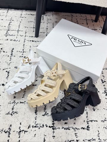 SANDAL CAO GÓT NỮ PRD PHIÊN BẢN ĐAN MÓC ROMAN ĐẾ CAO BẢN GÓT 9CM