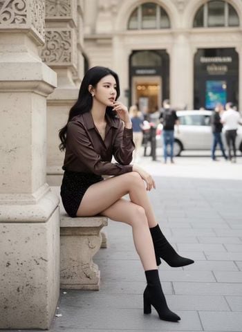 ÁO SƠ MI BODY NỮ SL ACETATE SATIN CỔ V DÁNG RŨ TÔN DÁNG