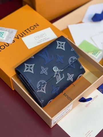 VÍ NỮ L V VICTOR WALLET MONOGRAM SHADOW DA BÊ DẬP NỔI PHỐI HIỆU ỨNG GRADIENT SANG TRỌNG