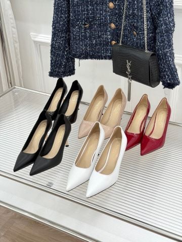 GIÀY CAO GÓT NỮ DR MŨI NHỌN GÓT KIM LOẠI 9CM DA BÓNG / DA LỲ