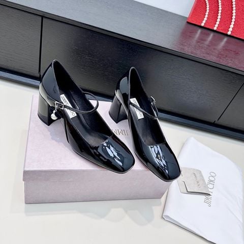 GIÀY CAO GÓT NỮ JC NƠ BƯỚM TREO NGỌC TRAI – GÓT THÔ 6.5CM THANH LỊCH