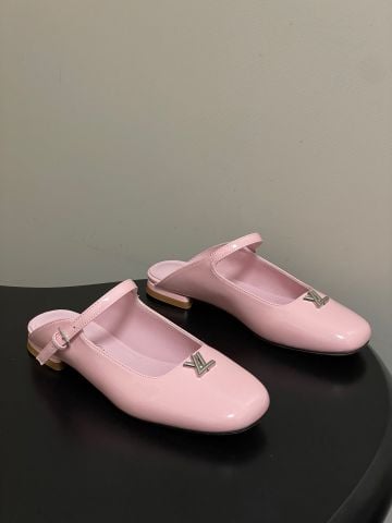GIÀY SỤC NỮ L V DA BÓNG DÁNG MARY JANE KHÓA KIM LOẠI THANH LỊCH