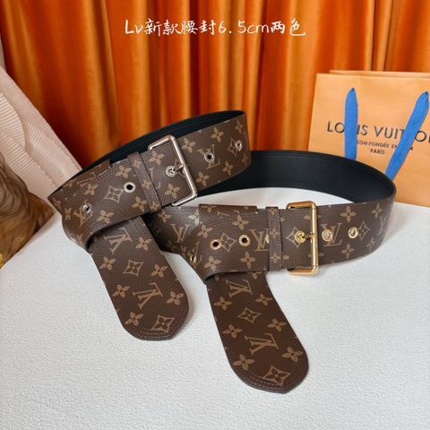 DÂY EO NỮ L V BẢN 6.5CM MONOGRAM CANVAS – DẢI KHOEN KIM LOẠI & KHÓA KIM SANG TRỌNG