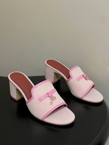 DÉP NỮ GÓT VUÔNG LP SUMMER CHARMS CANVAS PHỐI DA TREO CHARM GÓT 5.5CM