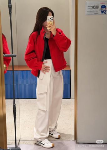 QUẦN CARGO NỮ L W WIDE-LEG – CẠP CAO KÈM ĐAI, GẤU RÚT ĐIỀU CHỈNH