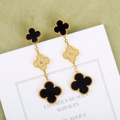 Bông Tai Nữ Van* Cleef* Tứ Lá Cỏ & Tam Hoa