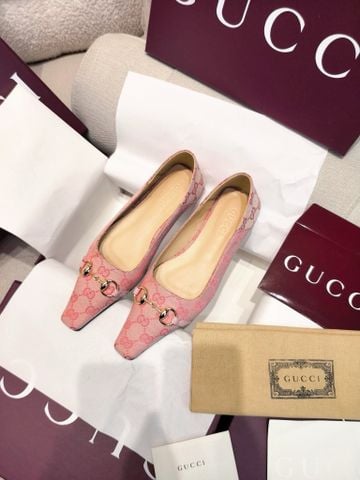 GIÀY BỆT NỮ GC VITTORIA BALLERINA GG CANVAS HORSEBIT MŨI THON THANH LỊCH