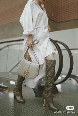 BOOT NỮ FND MONOGRAM FF CAO CỔ CHUẨN RUNWAY