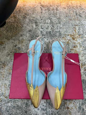 GIÀY CAO GÓT SLINGBACK NỮ V L T N GARAVANI MŨI NHỌN PHỐI CHI TIẾT ÁNH KIM