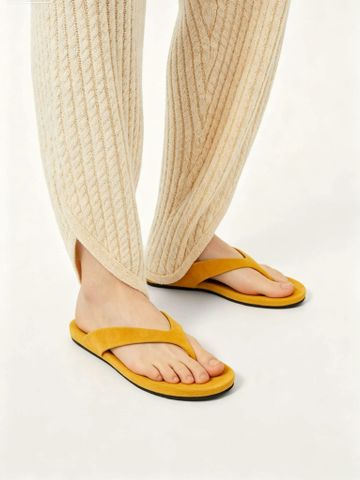 DÉP XỎ NGÓN NỮ LP IDA SANDAL VELVET SUEDE DA DÊ LỘN LÓT NAPPA ĐỆM ÊM PHONG THÁI QUIET LUXURY
