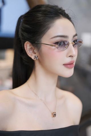 KÍNH MẮT NỮ MM GỌNG KHOAN OVAL NHỎ CHÂN KIM LOẠI MẢNH SANG NÉT