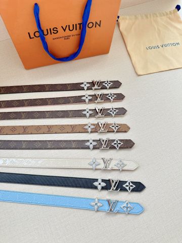 THẮT LƯNG NỮ LV* TRIO BẢN NHỎ HAI MẶT DA & MONOGRAM ĐÍNH ĐÁ SANG TRỌNG