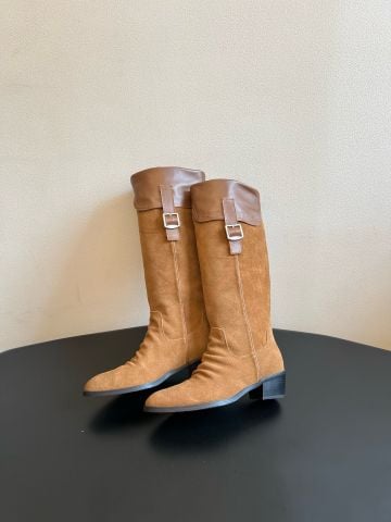 BỐT NỮ CAO CỔ WESTERN RIDING PHOM FOLD-OVER DA BÒ LỘN PHỐI DA CỪU
