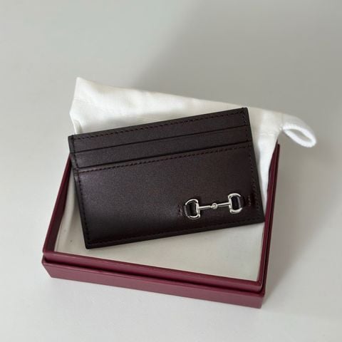 VÍ CARD NAM NỮ GUC* DA NÂU HORSEBIT