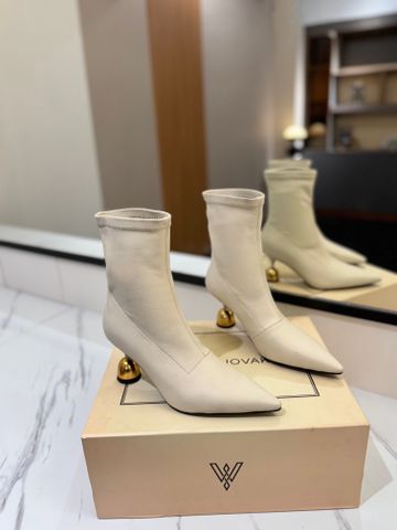 BOOT NỮ VALEN* GÓT LY RƯỢU 6.5CM – DA CỪU CO GIÃN