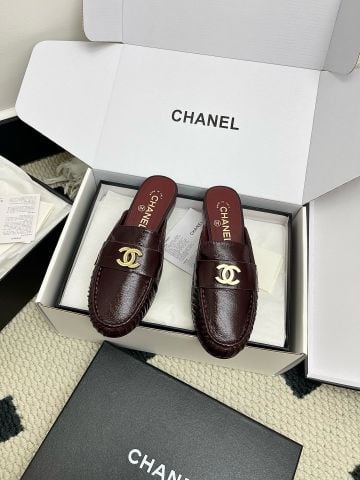 DÉP SỤC NỮ C H PHOM LOAFER MỀM – DA BÒ DẬP VÂN TỰ NHIÊN, LÓT DA CỪU