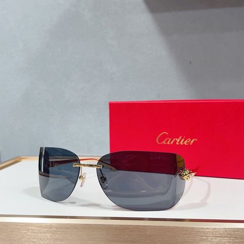 KÍNH MẮT NAM NỮ CT* DÒNG PANTHÈRE CT0266S GỌNG KIM LOẠI GOLD PANTHER LENS DARK GREY