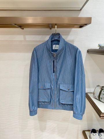 ÁO KHOÁC NAM DR JACQUARD MONOGRAM CỔ ĐỨNG KHÓA KÉO FORM BOMBER GỌN ĐẸP