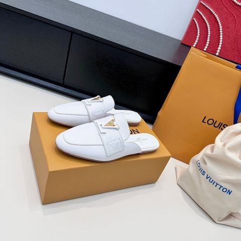 GIÀY MULE NỮ L V LOGO LV SIGNATURE – PHOM MULE TINH GỌN, LÊN CHÂN SANG GỌN