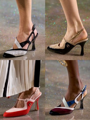 GIÀY CAO GÓT NỮ CN GÓT 7.5CM SLINGBACK PHỐI 2 TÔNG DOUBLE C THANH LỊCH
