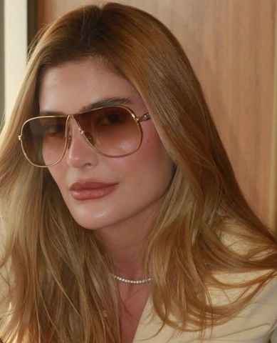KÍNH MẮT NỮ MM FORM AVIATOR OVERSIZE GỌNG KIM LOẠI MẢNH TRÒNG GRADIENT SANG ĐỘC